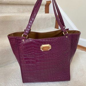 DKNY logo croc embossed tote handbag